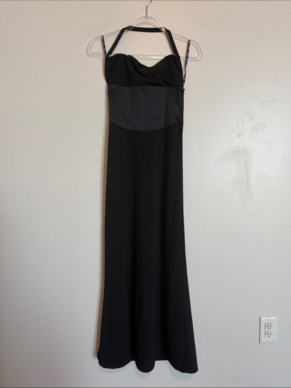 Vintage Mango Black Halter Maxi Dress Size 1/2 Formal Evening Dress
